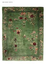 Load image into Gallery viewer, Antique Chinese Art Deco handwoven wool rug, 138x106 inches, featuring intricate patterns and a harmonious blend of bold and subtle tones.