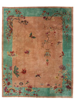 Load image into Gallery viewer, Antique Chinese decorative rug, 139x107 inches, featuring intricate patterns.